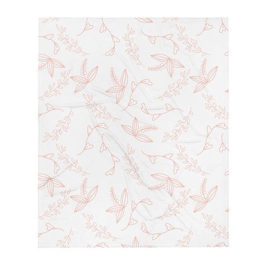 White Floral - Sustainably Made Throw Blanket