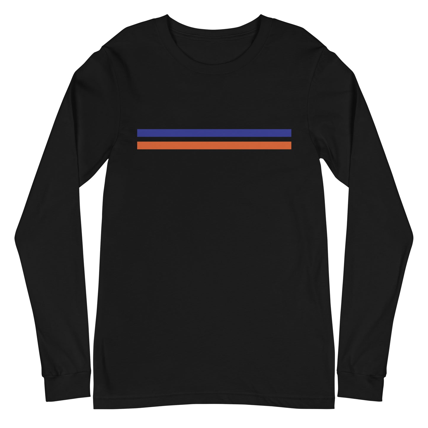 Blue Orange Double Lines - Sustainably Made Long Sleeve Tee
