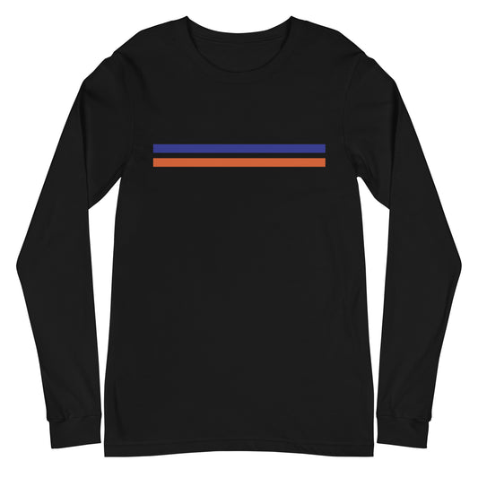 Blue Orange Double Lines - Sustainably Made Long Sleeve Tee
