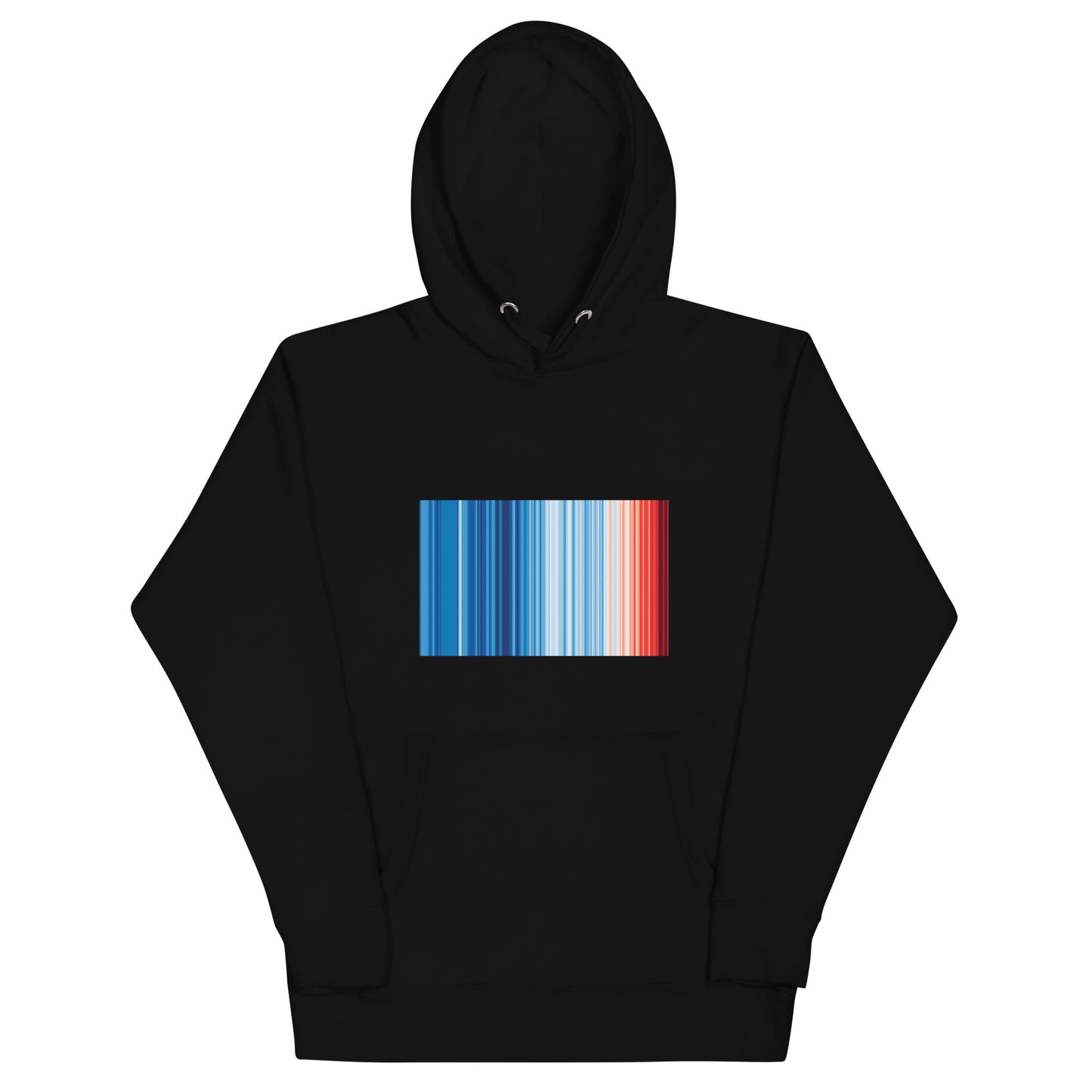 Climate Change Global Warming Stripes - Sustainably Made Black & White Hoodie