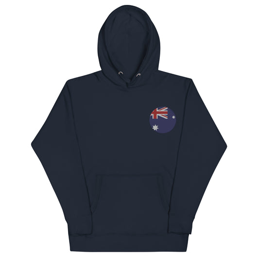 Australia Flag Circle Embroidery - Sustainably Made Hoodie
