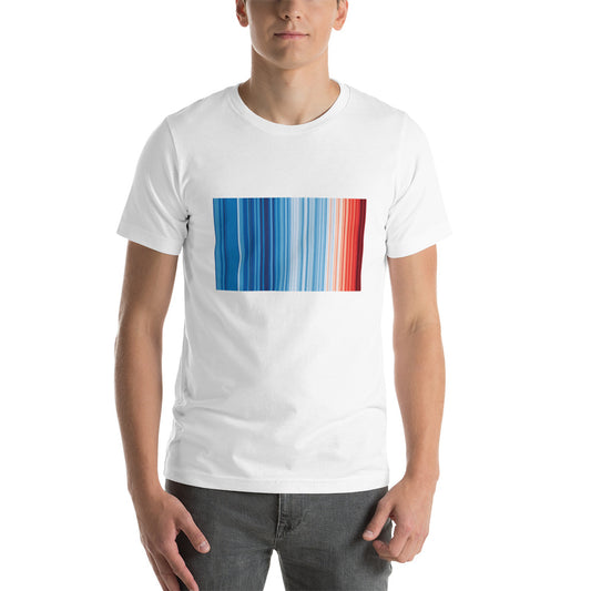Climate Change Global Warming Stripes - Sustainably Made Men's Black & White T-shirt