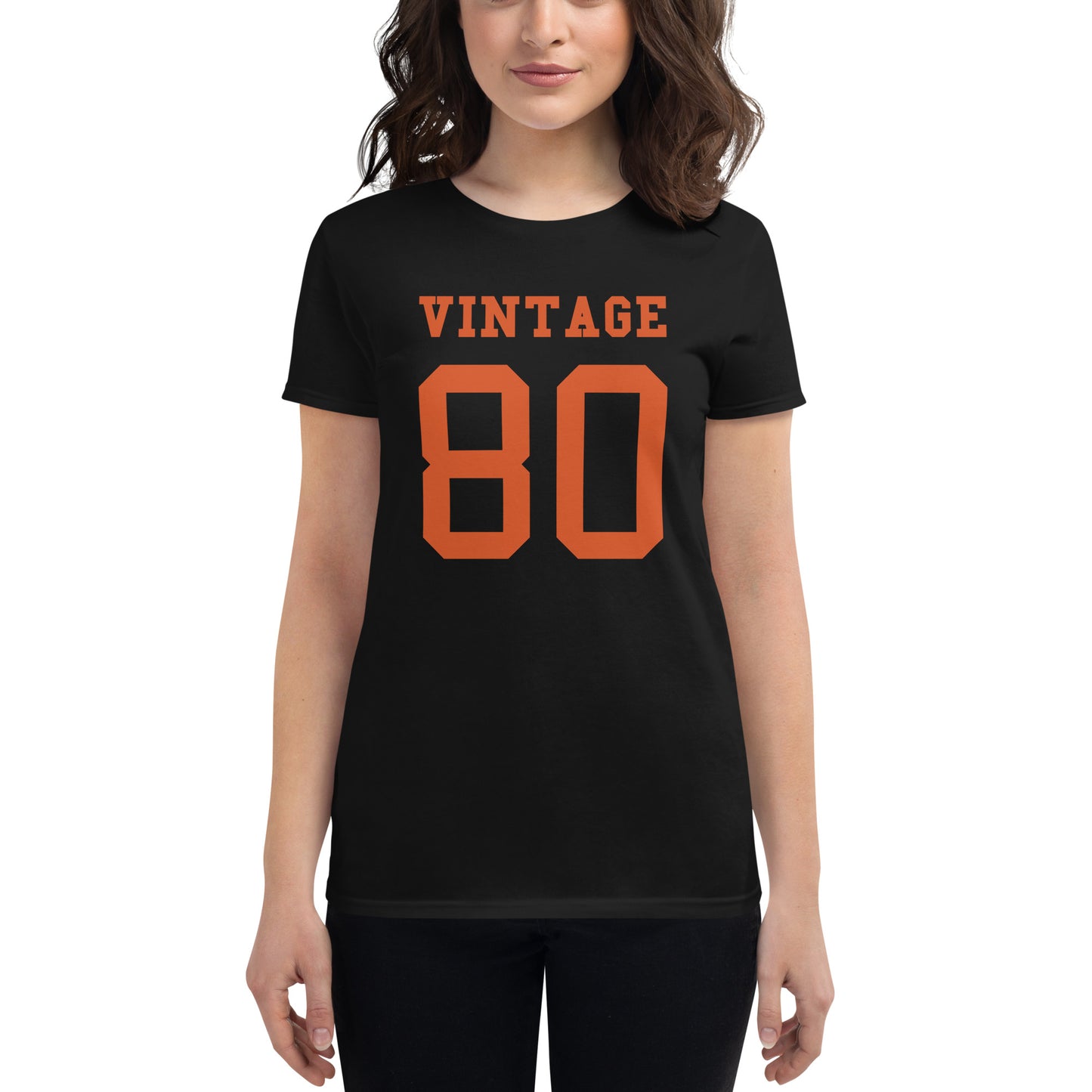 Vintage 80 Black - Sustainably Made Women’s Short Sleeve Tee