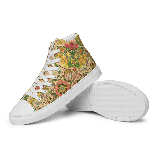 Floral Tribe - Women’s high top canvas shoes