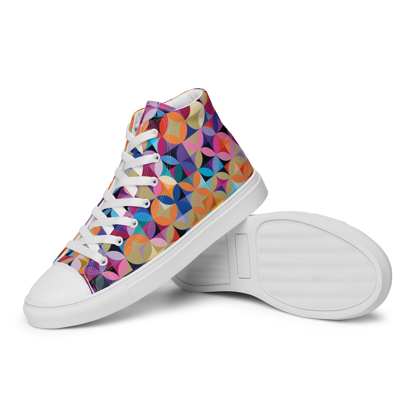 Multicolor Illusions - Women’s high top canvas shoes