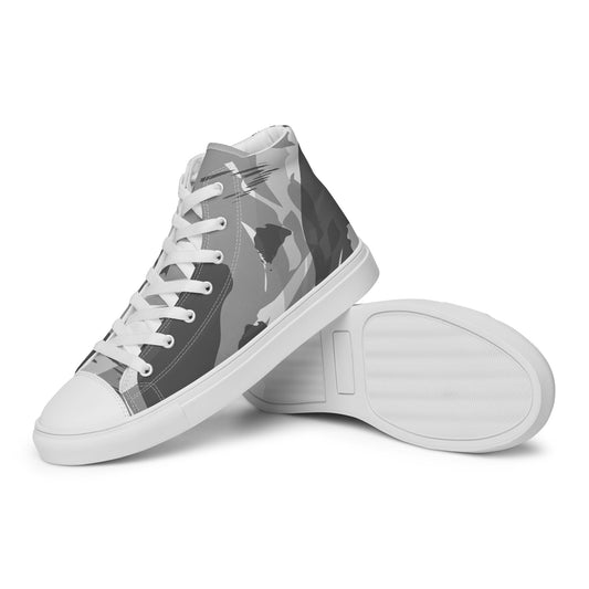 Snow Camo - Sustainably Made Women’s high top canvas shoes