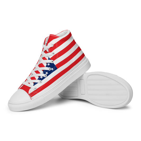 U.S.A Flag - Sustainably Made Women’s high top canvas shoes