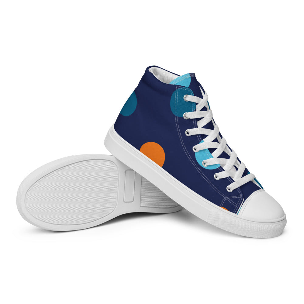 Colorful Polka Dots - Sustainably Made Women's High Top Canvas Shoes