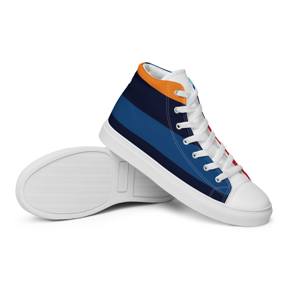 Color Stripes - Sustainably Made Women's High Top Canvas Shoes