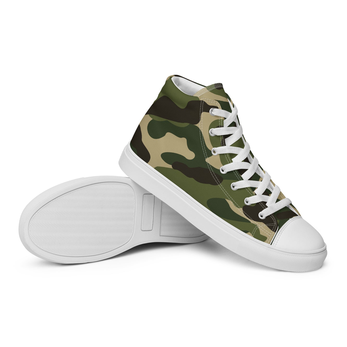 Army - Sustainably Made Women’s high top canvas shoes