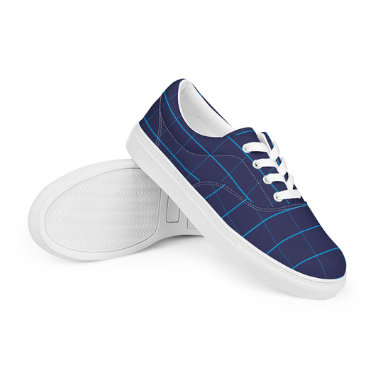 Grid Dimension - Sustainably Made Women's Lace-Up Canvas Shoes