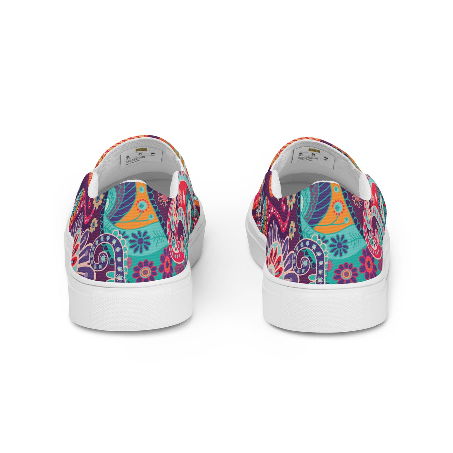 Floral Orange Tribe - Women’s slip-on canvas shoes