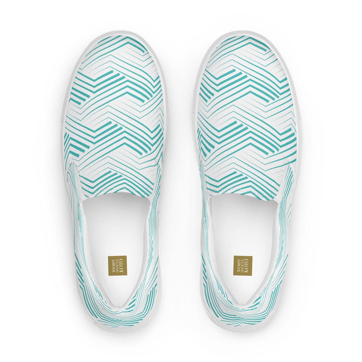 Blue Zigzag - Women’s slip-on canvas shoes