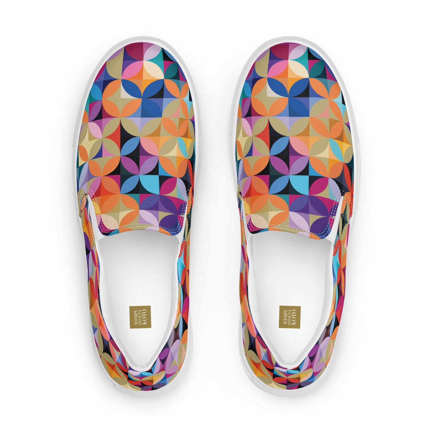 Multicolor Illusions - Women’s slip-on canvas shoes