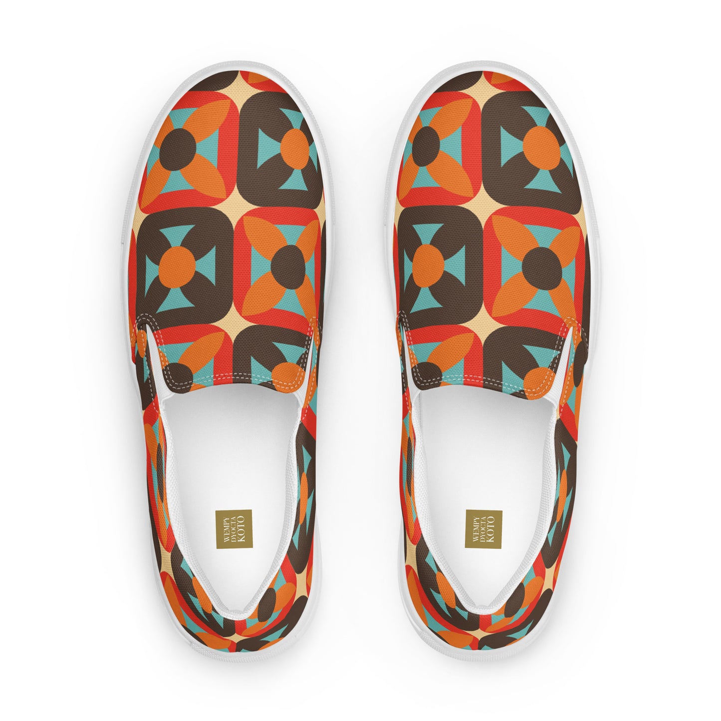 Retro Block - Sustainably Made Women’s slip-on canvas shoes