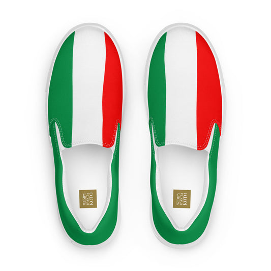 Italy Flag - Sustainably Made Women’s slip-on canvas shoes