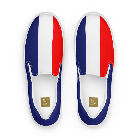 France Flag - Sustainably Made Women’s slip-on canvas shoes