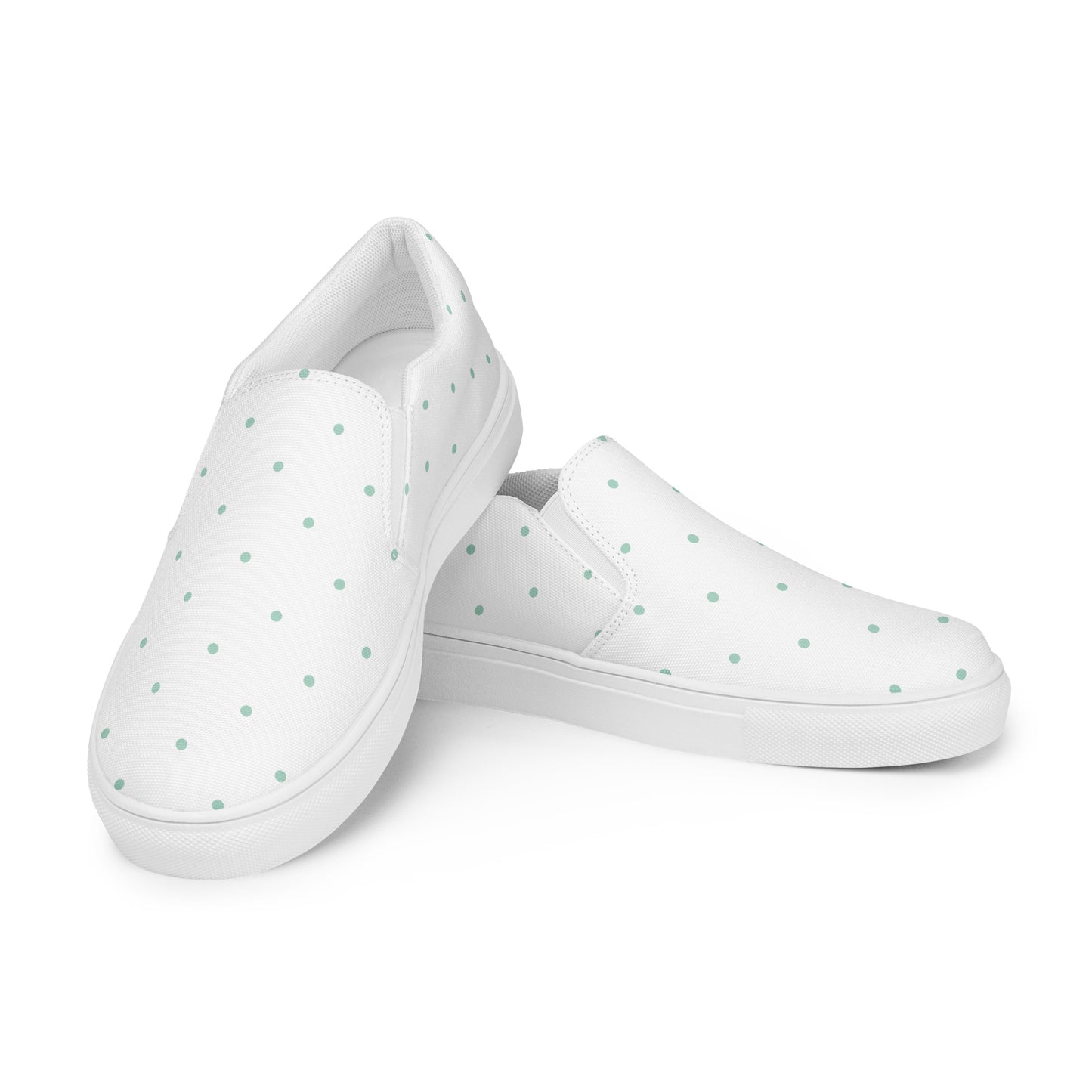 White Dots - Sustainably Made Women's Slip-On Canvas Shoes