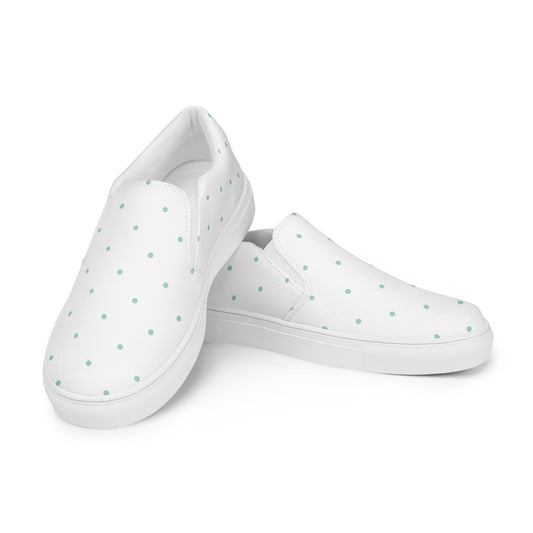 White Dots - Sustainably Made Women's Slip-On Canvas Shoes