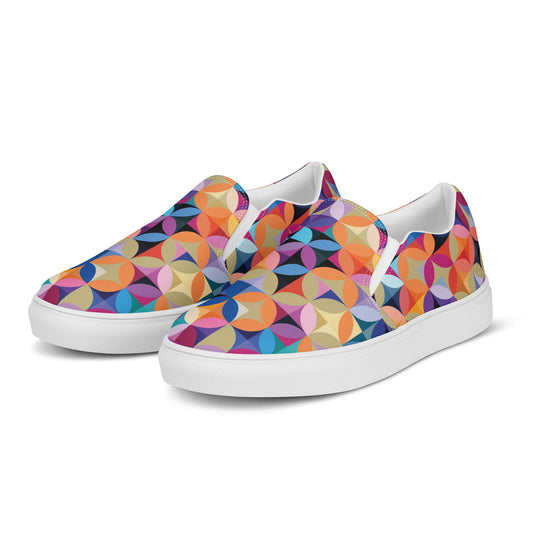 Multicolor Illusions - Women’s slip-on canvas shoes