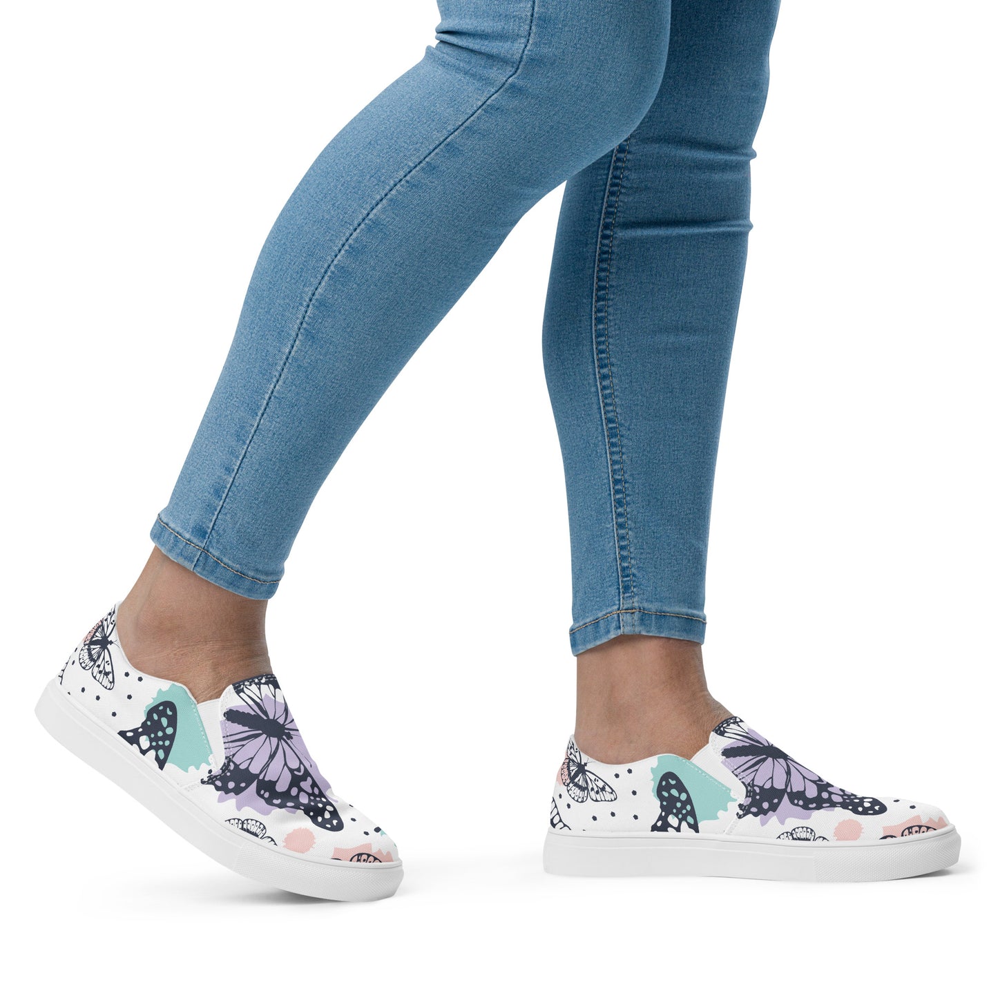 Butterflies - Sustainably Made Women's Slip-On Canvas Shoes