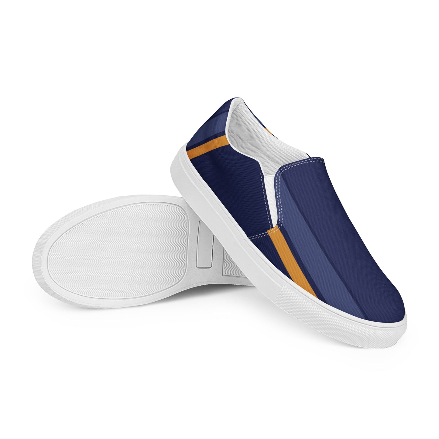 Navy Vertical - Sustainably Made Women's Slip-On Canvas Shoes