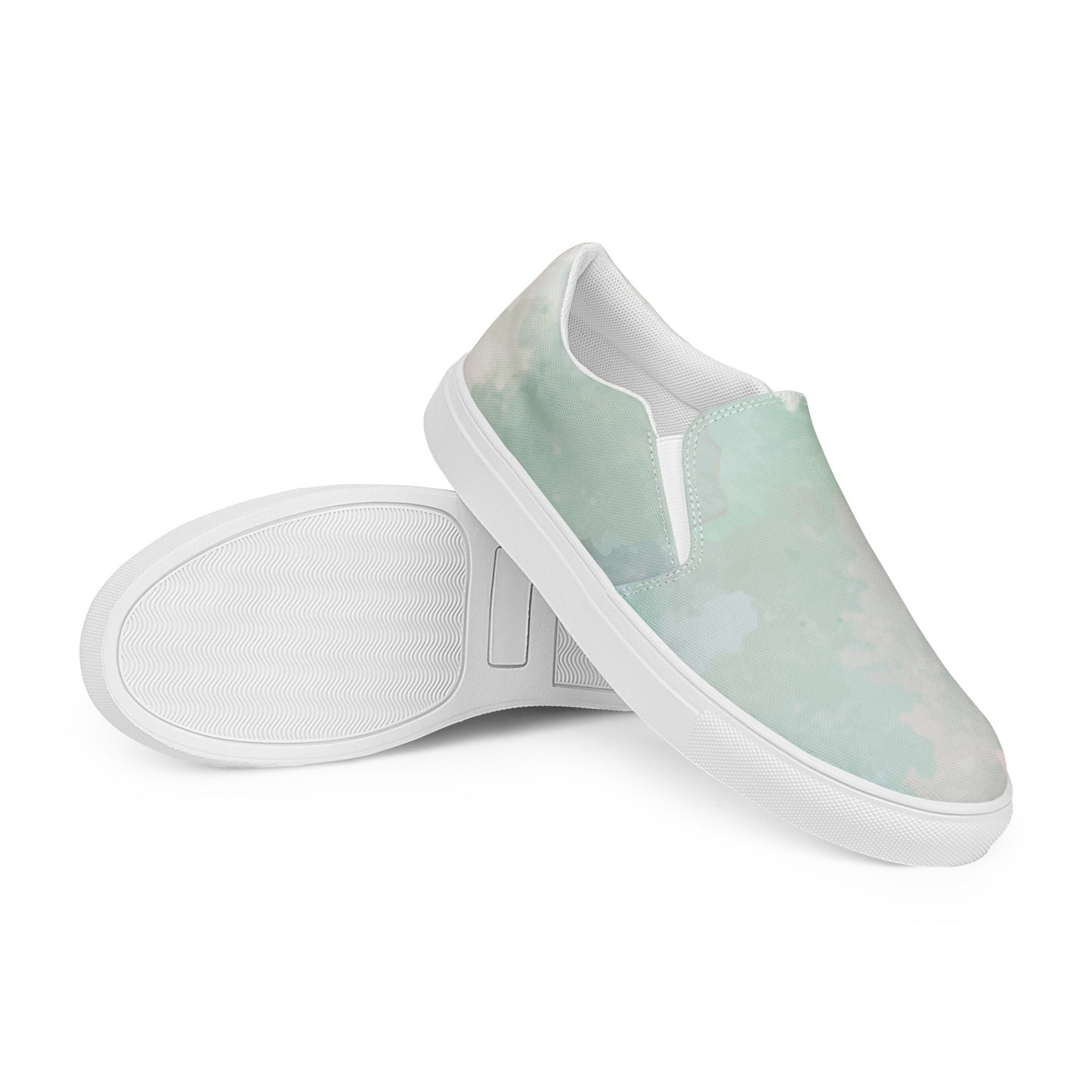 Water Color Abstract - Sustainably Made Women's Slip-On Canvas Shoes