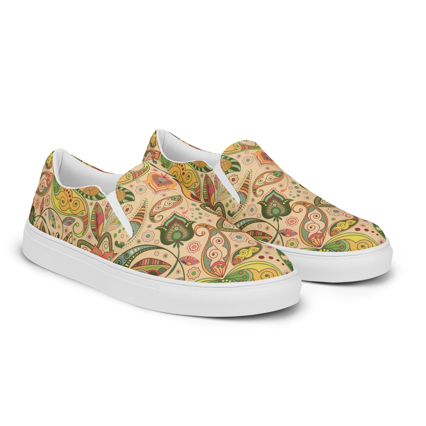 Floral tribe - Women’s slip-on canvas shoes