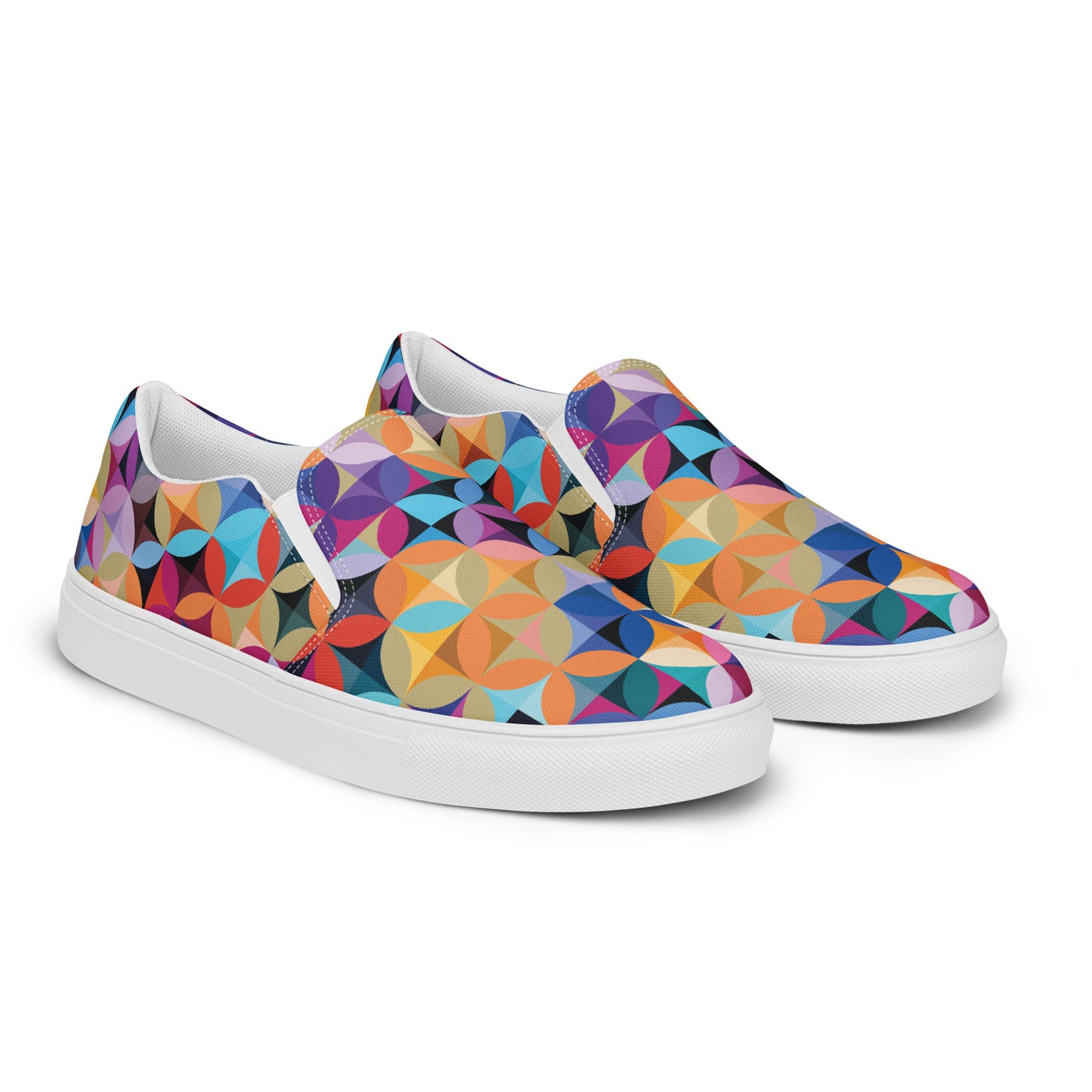 Multicolor Illusions - Women’s slip-on canvas shoes