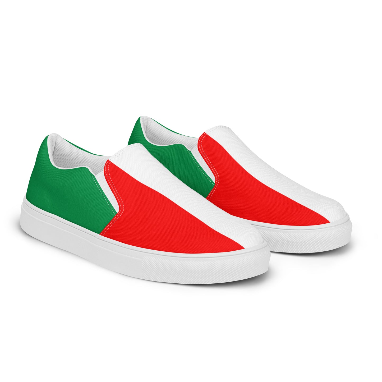 Italy Flag - Sustainably Made Women’s slip-on canvas shoes