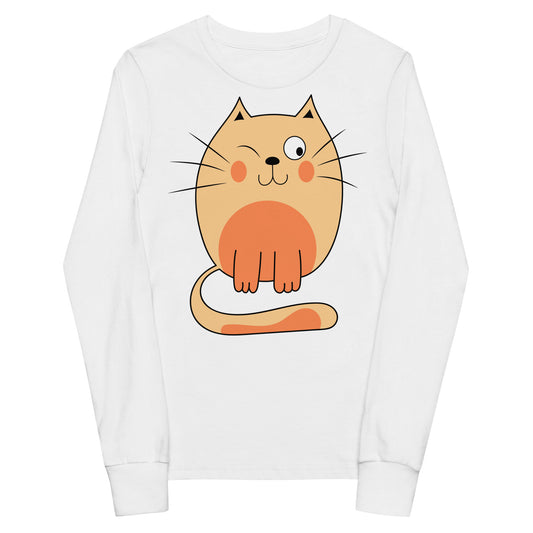 Orange Cat - Sustainably Made Kids Long Sleeve T-shirt