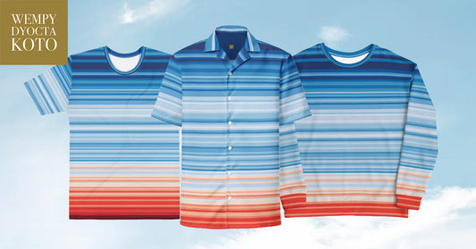 Global warming stripes clothing collection by Wempy Dyocta Koto