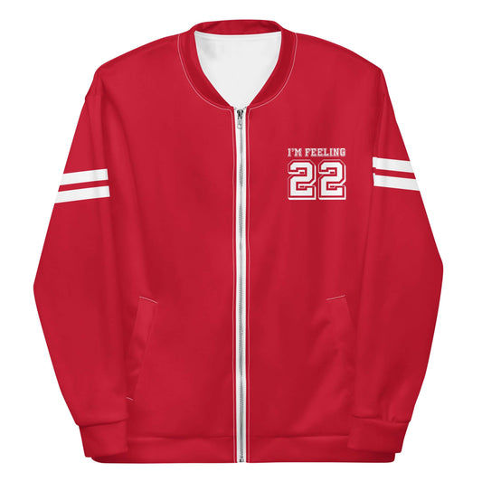 Taylor Swift inspired sustainable bomber jacket with all-over print and unisex fit