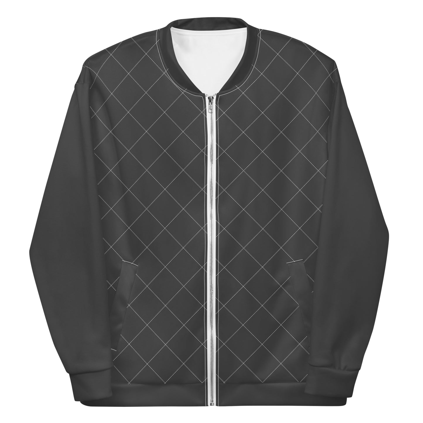 Caramel dark grey sustainably made unisex bomber jacket