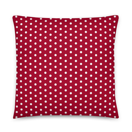 Maroon Polka Dot - Inspired By Taylor Swift - Sustainably Made Basic Pillow