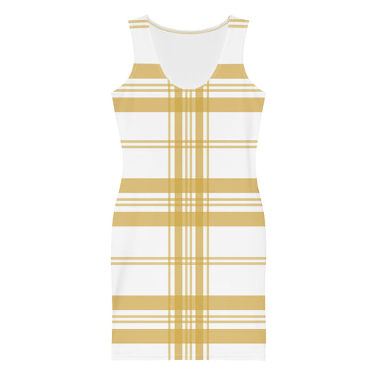 Mustard Tartan - Inspired By Zendaya - Sustainably Made Bodycon dress