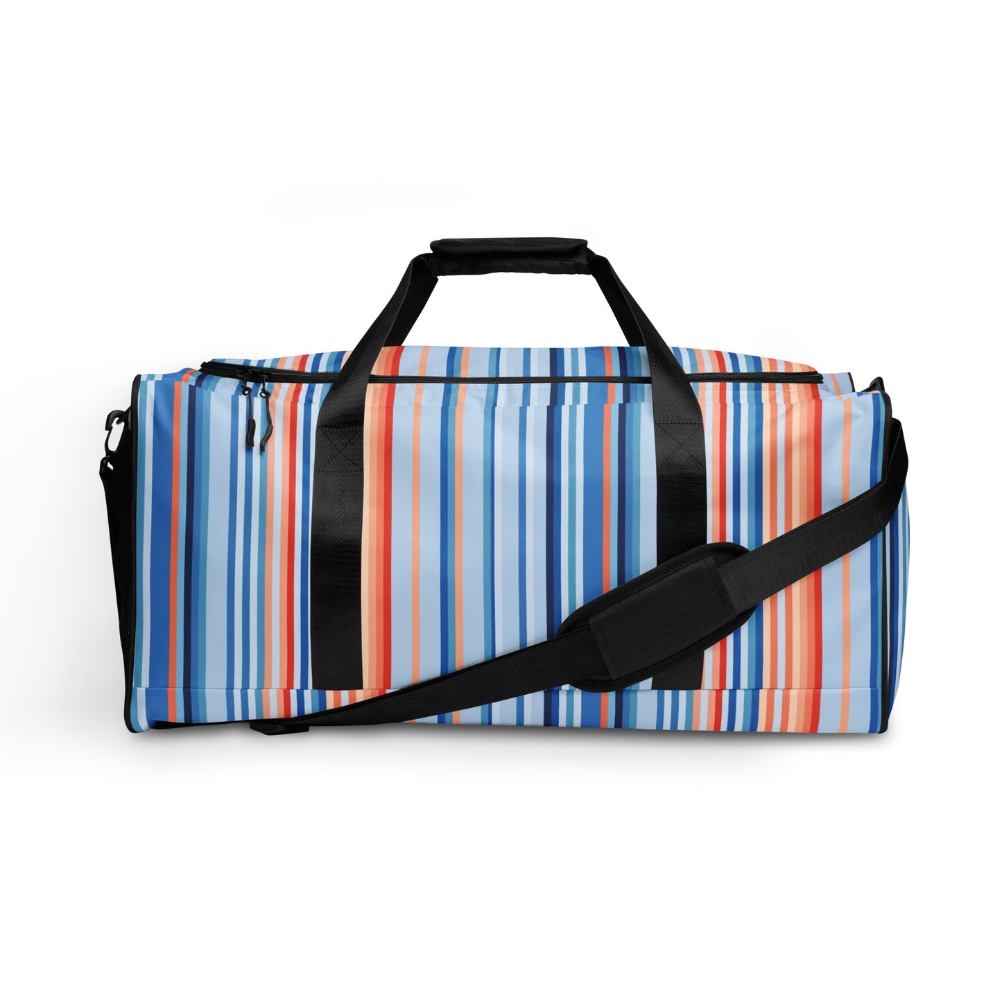 Climate Change Global Warming Stripes - Sustainably Made Duffle bag Vertical