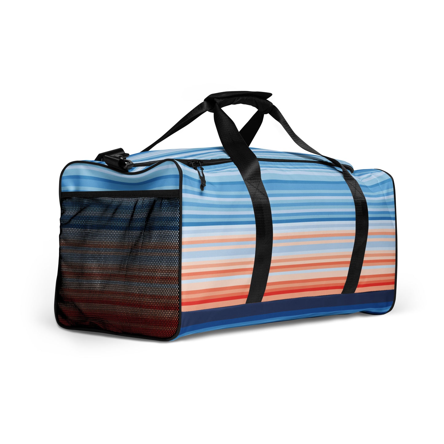 Climate Change Global Warming Stripes - Sustainably Made Duffle bag