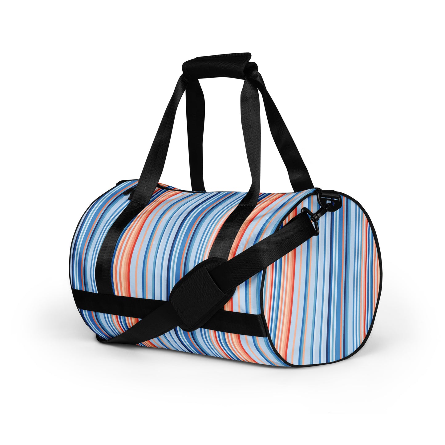 Climate Change Global Warming Stripes - Sustainably Made gym bag Vertical