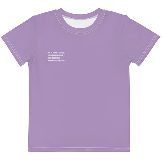 Lilac Climate Change Global Warming Statement - Sustainably Made Kids crew neck t-shirt