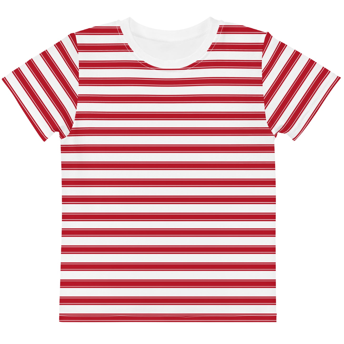 Red Stripes - Inspired By Selena Gomez - Sustainably Made Kids crew neck t-shirt