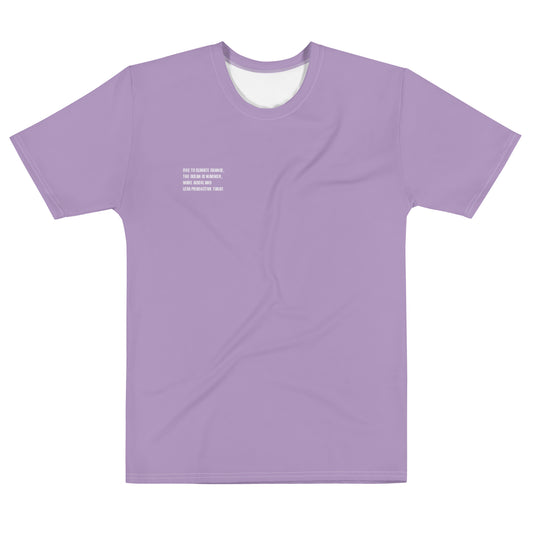 Lilac Climate Change Global Warming Statement - Sustainably Made Men's Short Sleeve Tee