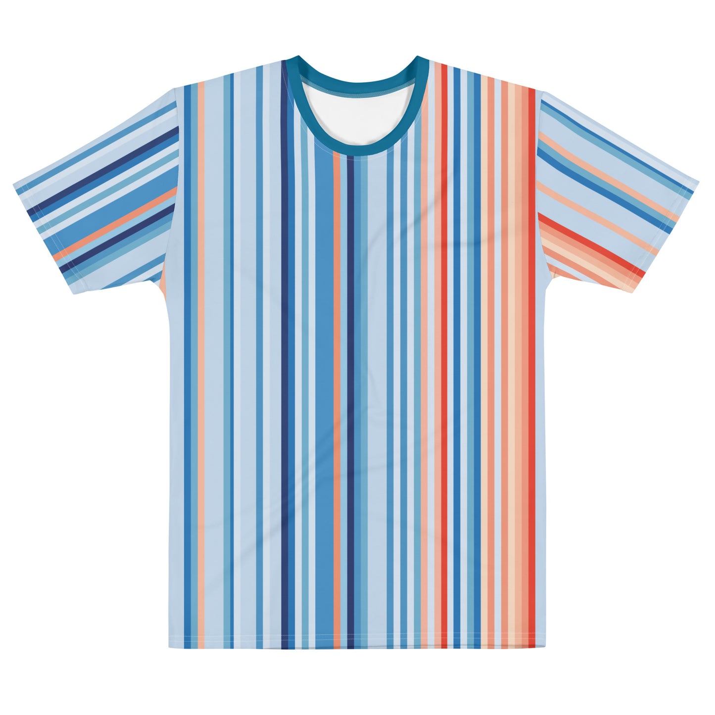 Climate Change Global Warming Stripes - Sustainably Made Men's T-shirt vertical