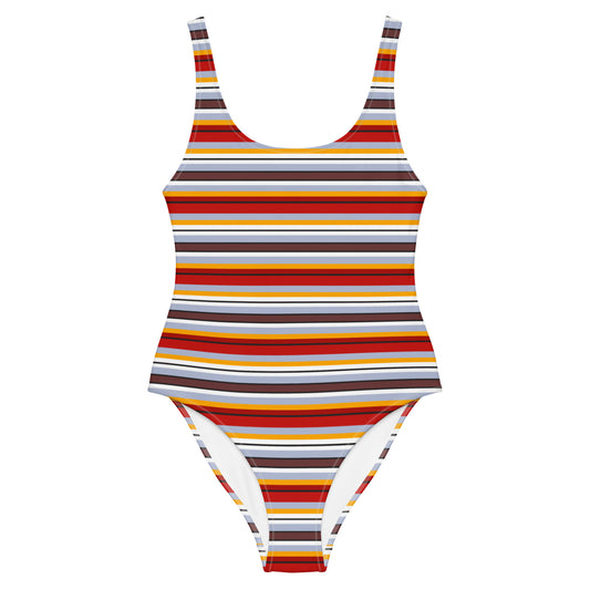 Multi Colored Lines - Inspired By Taylor Swift - Sustainably Made One-Piece Swimsuit