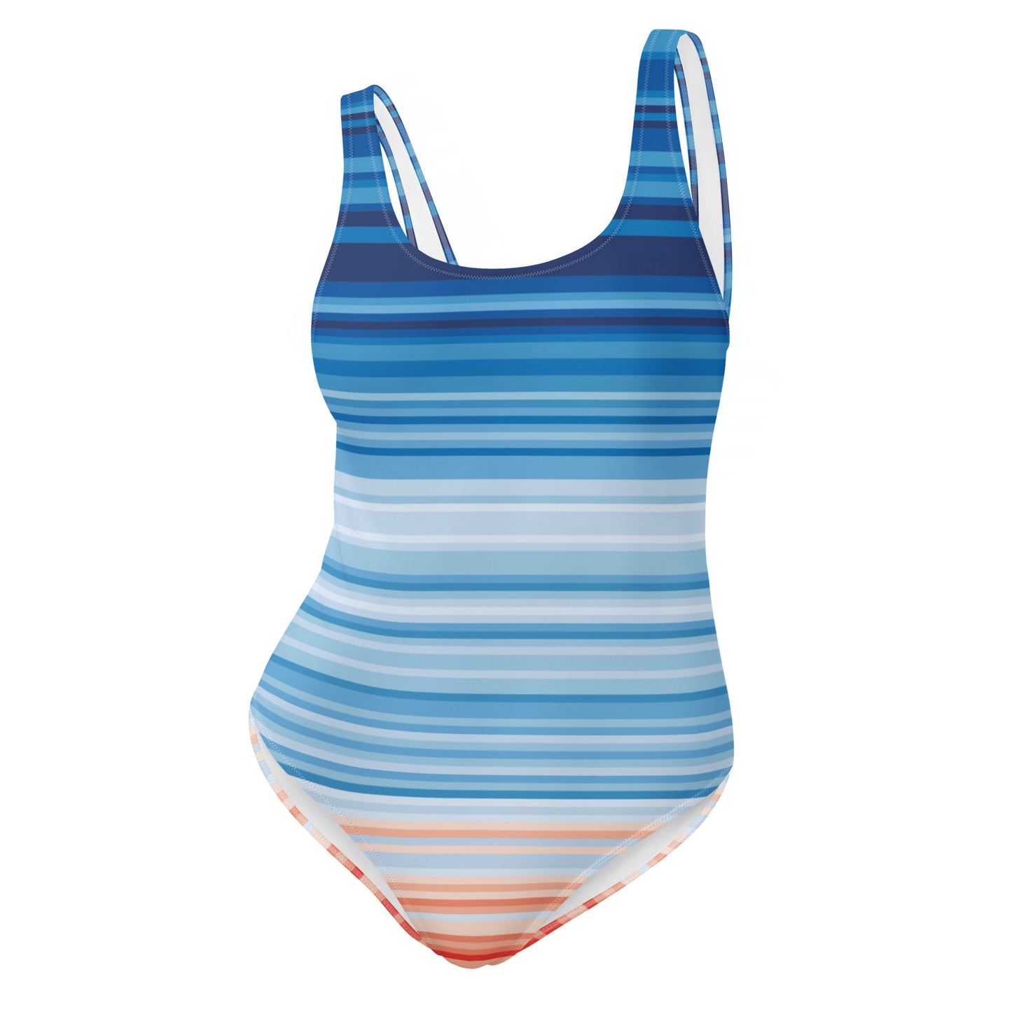Climate Change Global Warming Stripes - Sustainably Made One-Piece Swimsuit