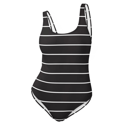 Black Stripes - Inspired By Taylor Swift - Sustainably Made One-Piece Swimsuit