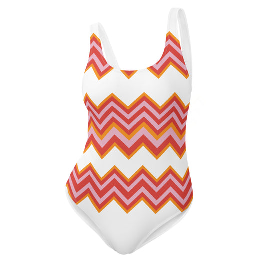 Retro Zigzag - Inspired By Taylor Swift - Sustainably Made One-Piece Swimsuit