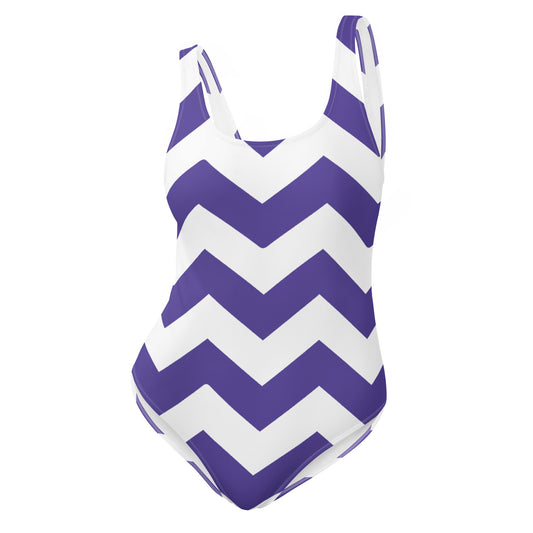 Blue Zigzag - Inspired By Harry Styles - Sustainably Made One-Piece Swimsuit