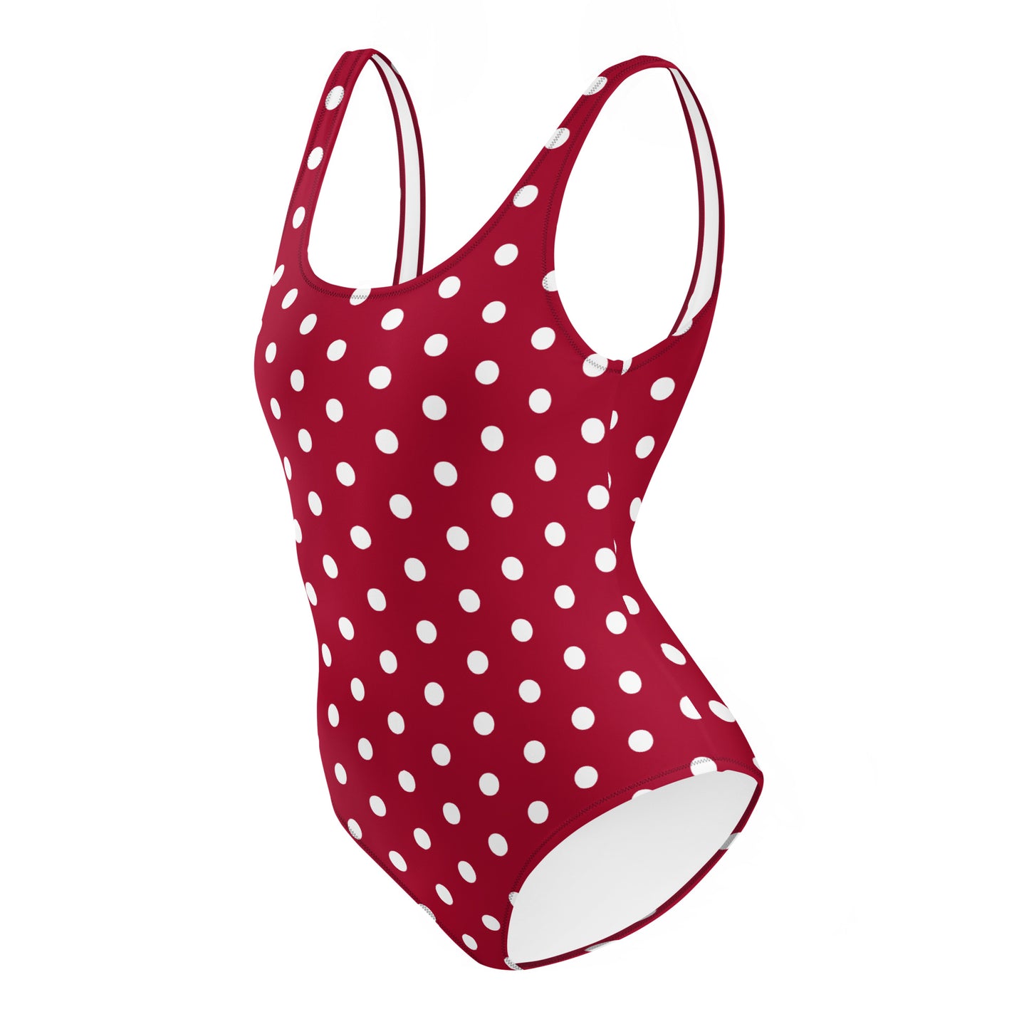 Maroon Polka Dot - Inspired By Taylor Swift - Sustainably Made One-Piece Swimsuit