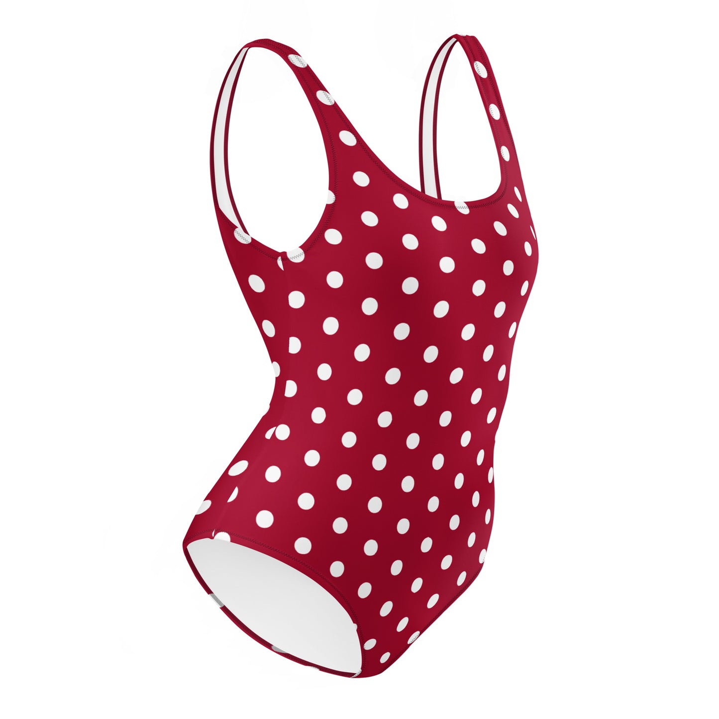 Maroon Polka Dot - Inspired By Taylor Swift - Sustainably Made One-Piece Swimsuit